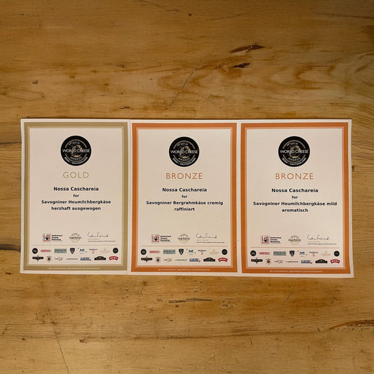 Goldzertifikat am World Cheese Wettbewerb